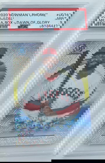 Jo Adell 2020 Topps Bowman Chrome Dawn of Glory Mega Mojo Refractor DG-16 PSA 9