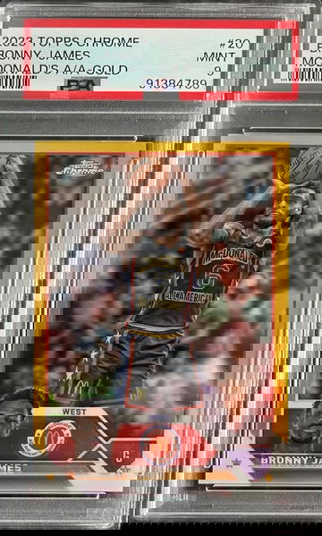 2023 Topps Chrome McDonald’s All American Bronny James Gold /50 PSA 9 MINT
