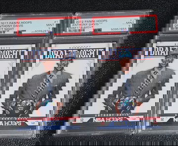 2x lot 2012 hoops Anthony Davis psa 9 RC Rookie x2