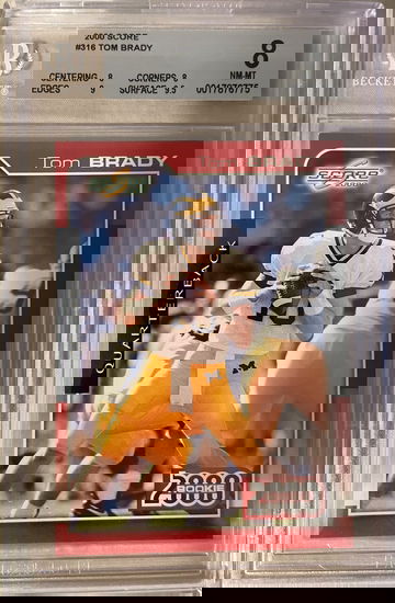 2000 Score Tom Brady Rookie Card BGS 8