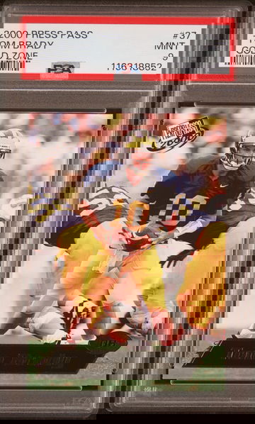 PSA 9 2000 Press Pass #37 Tom Brady Gold Zone Rookie