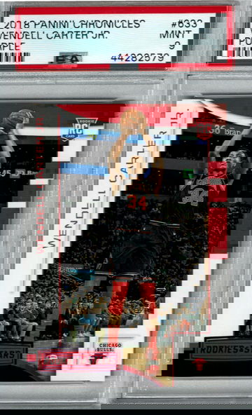 2018 Panini Chronicles Wendell Carter Jr RC Purple /49 PSA 9 MINT