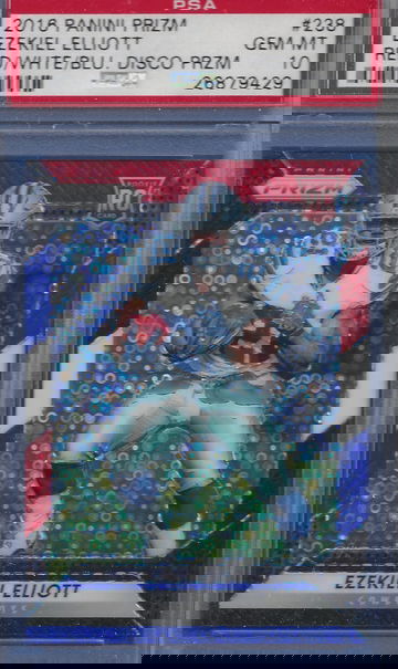 2016 Panini Prizm #238 Ezekiel Elliott Red White Blue RWB Disco Prizm PSA 10