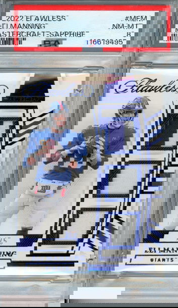 2022 PANINI FLAWLESS MASTERCRAFT ELI MANNING #MEM SAPPHIRE 1 OF 5 PSA 8 NM-MT