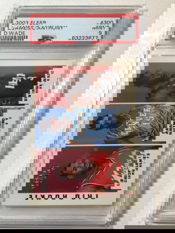 2003 Fleer Lebron James Carmelo Anthony Dwyane Wade PSA 9