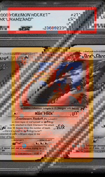 2000 Pokemon Team Rocket Dark Charizard #21 PSA 5