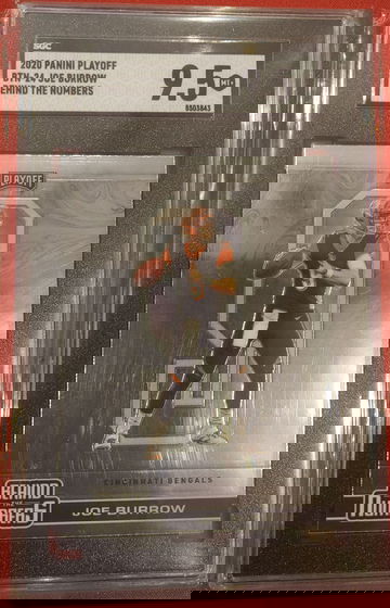 2020 Panini Playoff Behind The Numbers Cincinnati Bengals Joe Burrow Rookie SGC 9.5