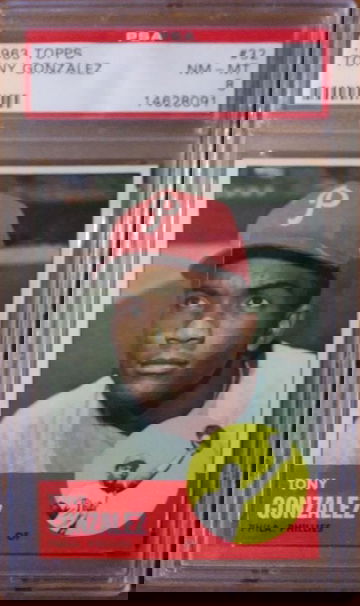 1963 Topps #32 Tony Gonzalez PSA 8