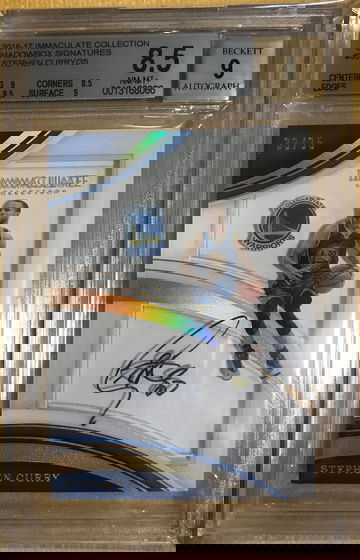 2016 immaculate collection shadow box signatures #35 Stephen curry /35 bgs 8.5 auto 9 ship from HK