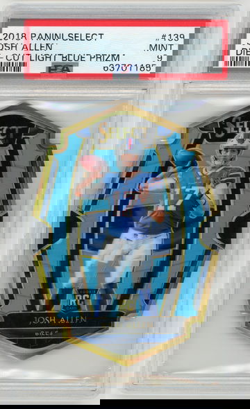 JOSH ALLEN 2018 Panini Select Light Blue Prizm Rc #5/99 PSA 9 Die Cut