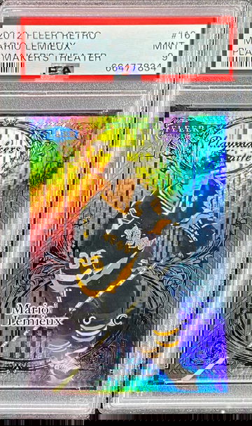 2012 Fleer Retro Mario Lemieux Playmakers Theatre PSA 9 /100