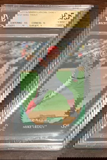 2011 Bowman Chrome Draft Mike Trout BGS 9.5 (Significant Scratch/Scuffs on Right Front of Case)