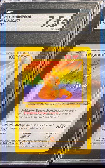 1999 Pokémon Base Set #19 Dragonite RARE 7.5 NM+