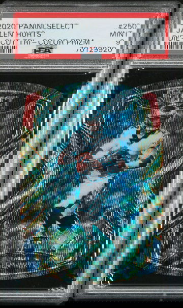 2020 Panini Select Jalen Hurts Die Cut Tri Color Club Level PSA 9 Mint Eagles RC