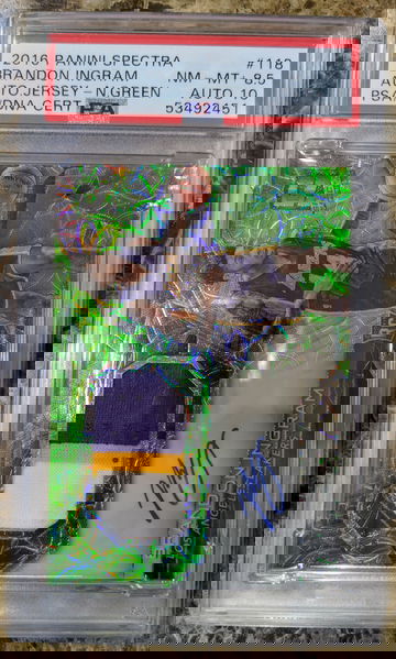 2016 Panini Spectra Brandon Ingram Rookie Auto Jersey PSA 8.5