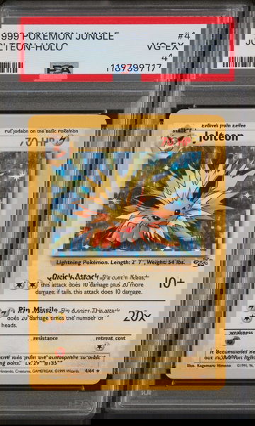 1999 Pokemon Jungle Holo Jolteon #4 PSA 4