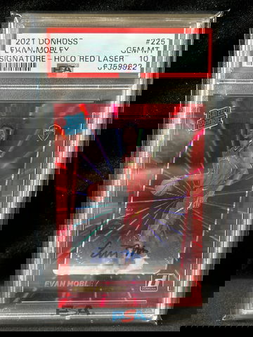2021 Donruss Evan Mobley Signature - holo red laser /49