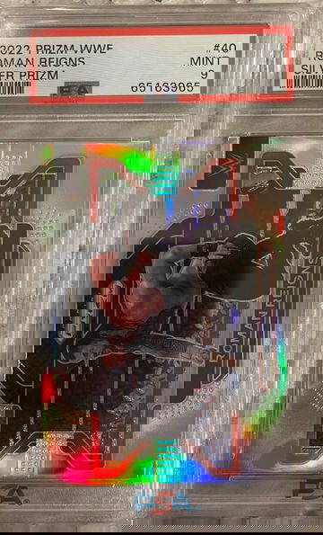 2022 Panini Prizm WWE Silver Prizm Roman Reigns #40 PSA 9 