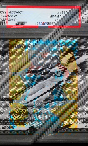 2022 Panini Mosaic Mosaic Gold A.J. Brown #191 /10 PSA 8