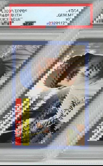 2020 TOPPS CHOICE BLUE #TC4 BABE RUTH CARD NEW YORK YANKEES PSA 10 LOW POP