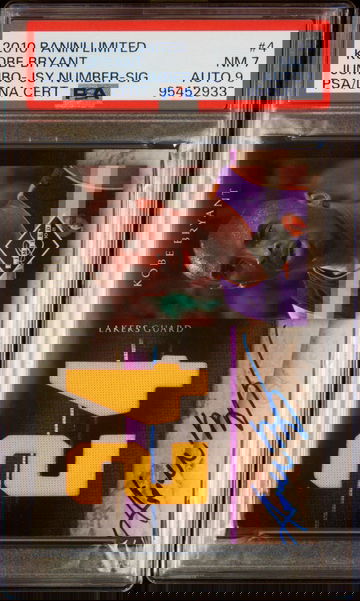 2010 Kobe Bryant Panini Limited Jersey Number Patch Auto 10/25 PSA 7 9 Jumbo Signature Autograph SP #4