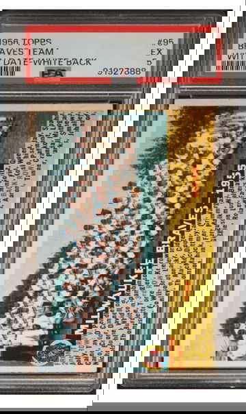 1956 Braves Team Topps With Date White Back #95 PSA 5