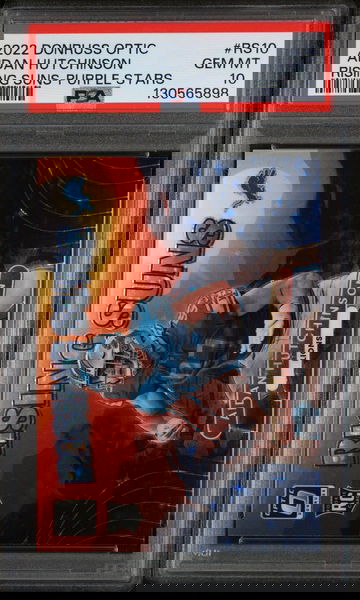 2022 Panini Donruss Optic Rising Suns Purple Stars Aidan Hutchinson #RS10 /25 PSA 10