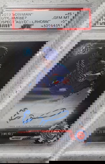 2017 Bowman Chrome Auto Eloy Jimenez Rookie RC PSA 10