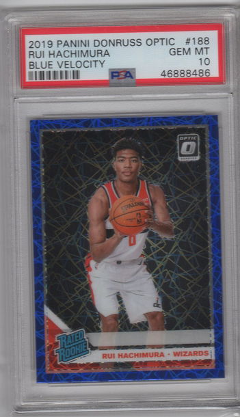 2019 Optic Rui Hachimura Blue Velocity PSA 10