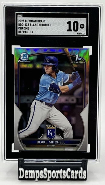 2023 Bowman Draft Chrome Refractor 1st Bowman Blake Mitchell #BDC-133 SGC 10 Royals