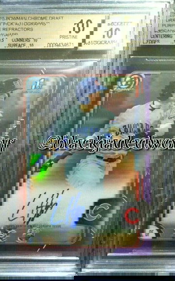 IAN HAPP 2015 BOWMAN CHROME ROOKIE AUTO PURPLE REFRACTOR /250 BGS 10/10 PRISTINE