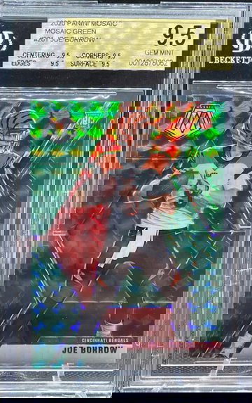 Joe Burrow 2020 Mosaic Green Prizm BGS 9.5 Quad 9.5 True Gem