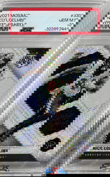 2021 Panini Mosaic Nico Collins #330 White Sparkle Rookie RC PSA 10 | Texans