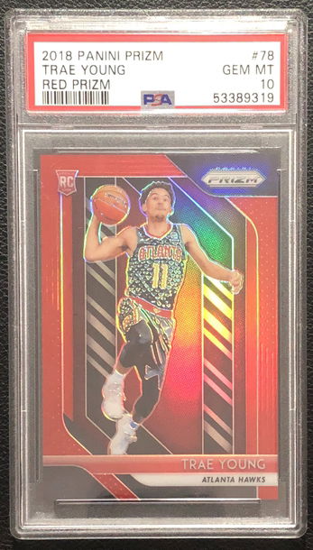 2018-19 Panini Prizm Trae Young 78 Red /299 Rookie RC PSA 10 Gem Mint