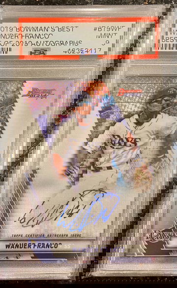 2019 Bowman’s Best WANDER FRANCO RC Rookie Auto B19-WF PSA 9 MINT Tampa Bay Rays
