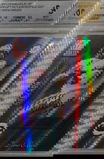 Drew Brees 2001 Donruss Elite auto #’d 006 / 500 Rc BGS 9.5 