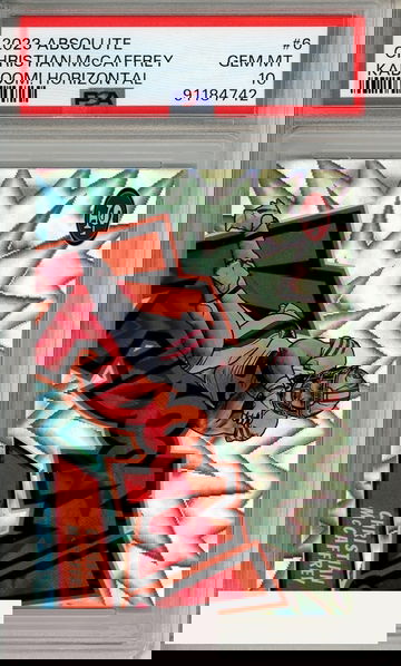 2023 PANINI ABSOLUTE KABOOM! HORIZONTAL CHRISTIAN MCCAFFREY #6 PSA 10 GEM MT