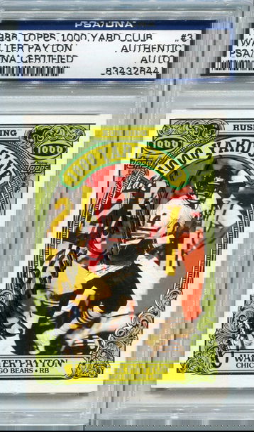 Walter Payton Chicago Bears PSA/DNA Certified Authentic Autograph - 1986 Topps 1000 Yard Club