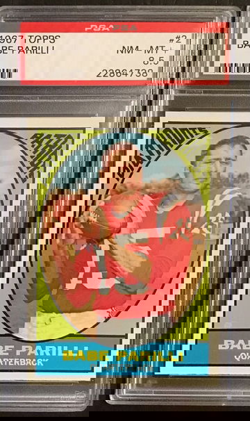 1967 Topps Football Babe Parilli #2 PSA 8.5