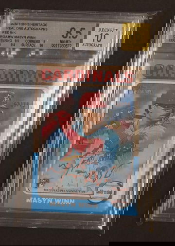 2024 Topps Heritage Red Ink Masyn Winn #ROA-MW RC Auto /75 BGS 8.5 Auto 10