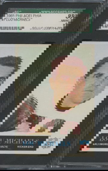 1965 Philadelphia #7 Lou Michaels Baltimore Colts SGC 88 NM/MT 8