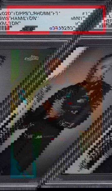 2020 TOPPS CHROME FORMULA 1 F1 REFRACTOR LEWIS HAMILTON #1 PSA 9 MINT