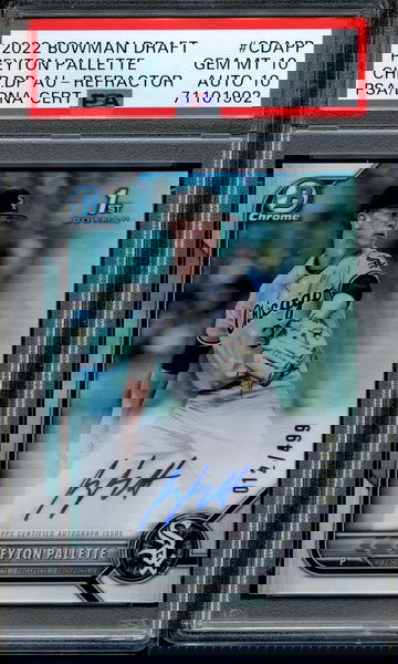 2022 Bowman Draft Chrome Peyton Pallette Refractor Auto PSA 10