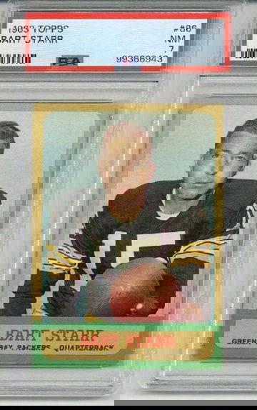 1963 TOPPS #86 BART STARR CARD GREEN BAY PACKERS PSA 7 NEAR MINT CENTERED BEAUTY