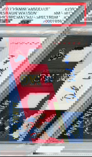 2017 PANINI ABSOLUTE DESHAUN WATSON#239 RKE PR TRPL MAT AU-SPECTRUM POP 1!!PSA 8