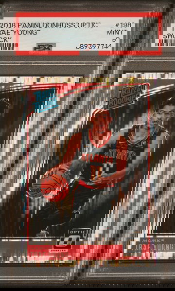 2018 Donruss Optic Rated Rookie Shock Trae Young #198 PSA 9