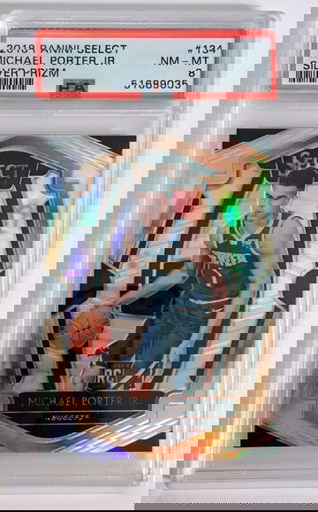2018 Panini Select Silver Prizm #134 Michael Porter Jr PSA 8 Near Mint - Mint