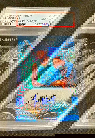2019-20 Ja Morant Panini Prizm Mojo Rookie Signatures Auto 8/25 PSA 8 Autograph SP Sig RC