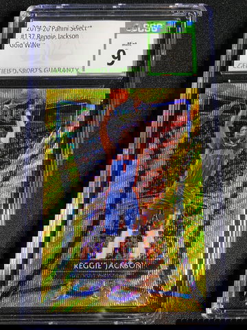 2019-20 Panini Reggie Jackson Select Prizm Gold Wave Premier Level SSP #137 CSG 9 