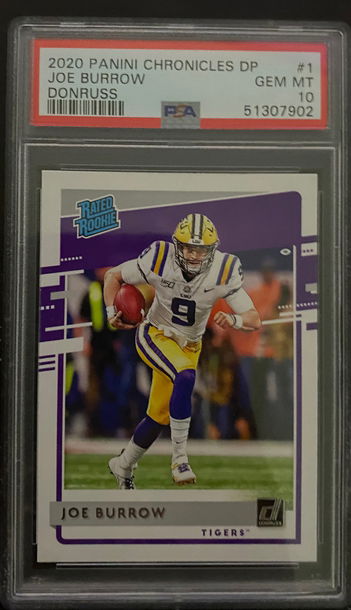 2020 chronicles draft picks donruss rated rookie joe burrow psa 10